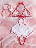 Sweet Nurses Uniform Sexy Seduction Mesh Open One Piece Sexy Lingerie Women